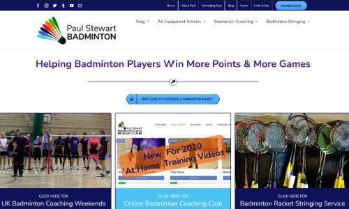 Badminton Coach Wordpress Website Creation