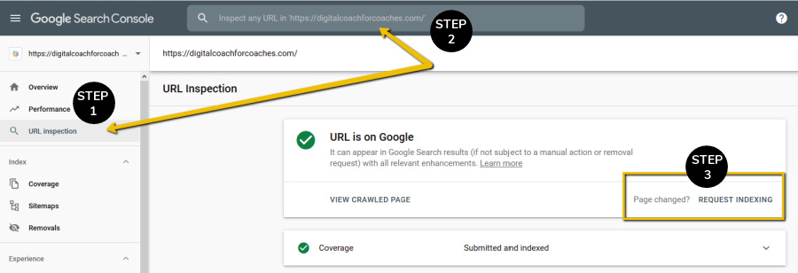 Google Search Console URL Inspection Tool