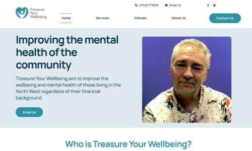 Treasure Your Wellbeing - Wordpress Website Build